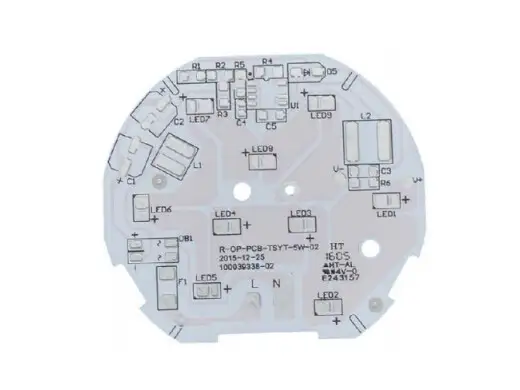 LED铝基照明板 耐压3KV 单面喷锡 线宽0.4/线距0.55mm